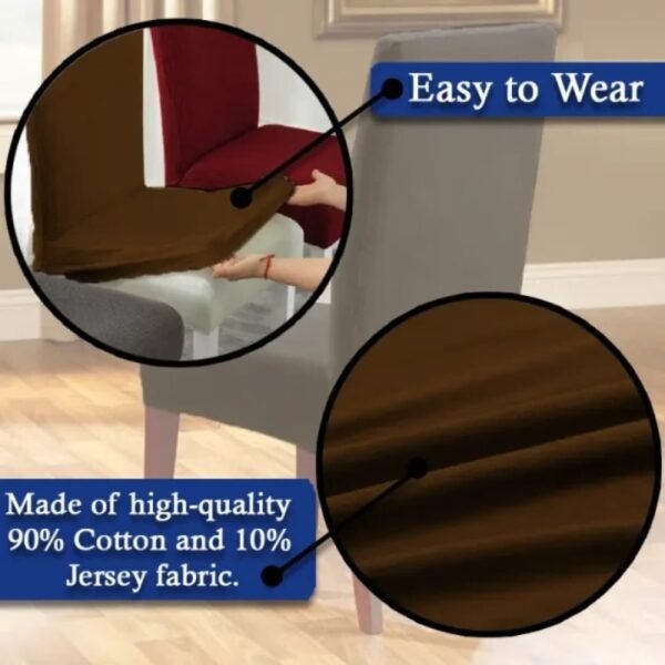 Dining Chair Covers – Dark Brown - Image 3