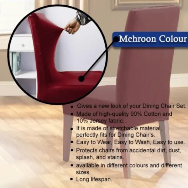 Dining Chair Covers – Mehroon - Image 2