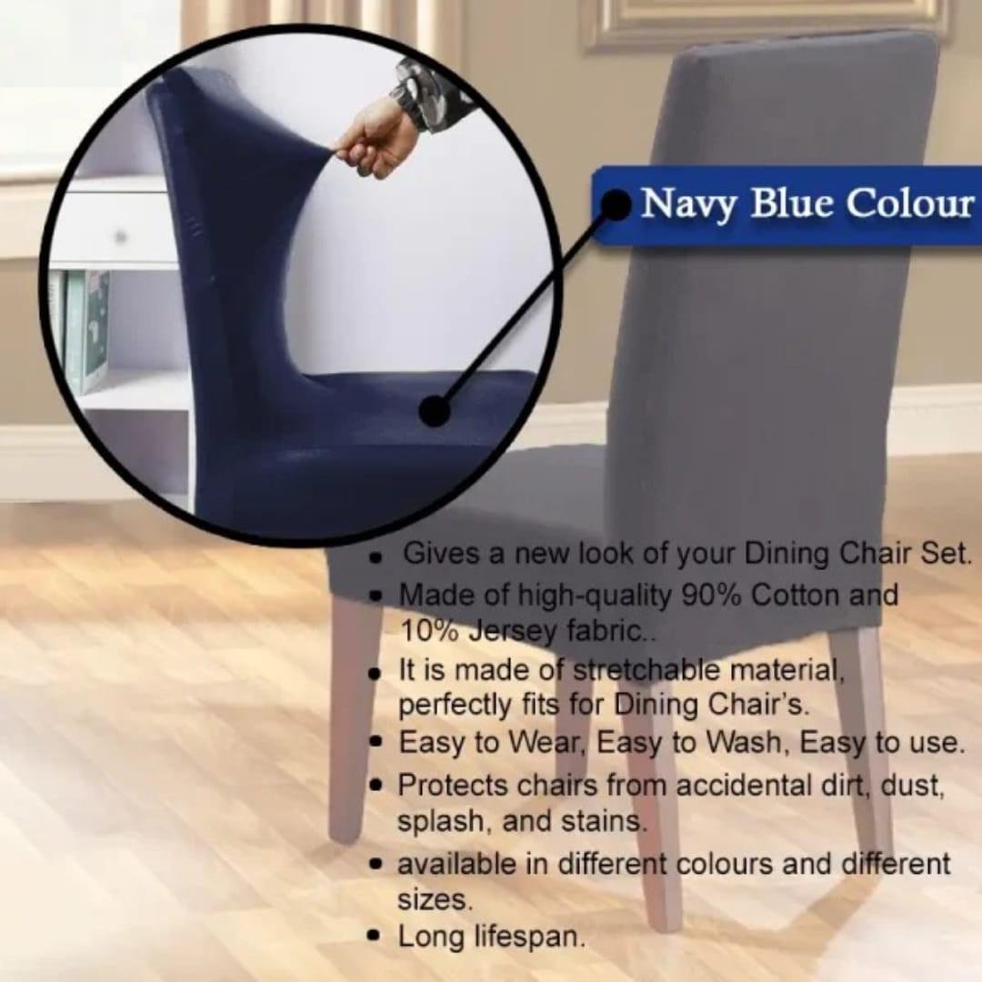 Dining Chair Covers – Navy Blue - Image 2