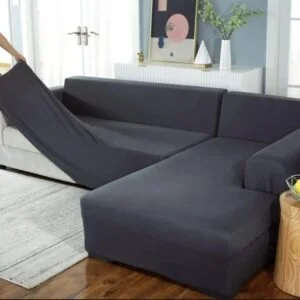 L Shape Sofa Cover - Dark Grey